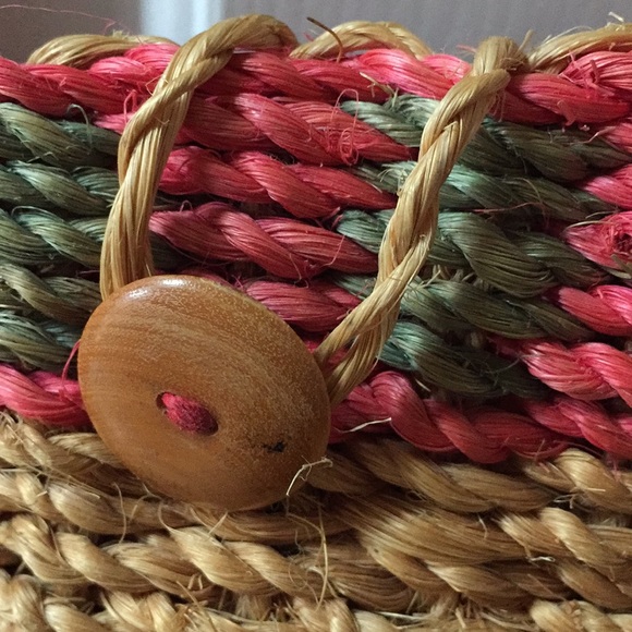 Colorful stripe straw weave bag purchased @Panama - Picture 3 of 8